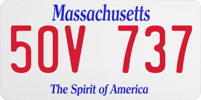 MA license plate 5OV737