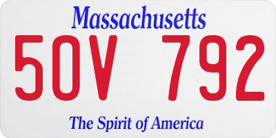 MA license plate 5OV792