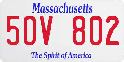 MA license plate 5OV802