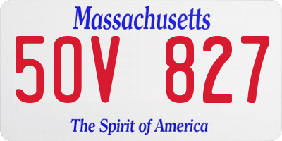 MA license plate 5OV827