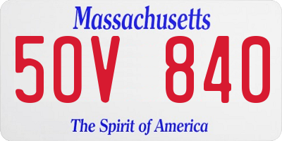 MA license plate 5OV840