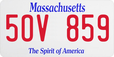 MA license plate 5OV859