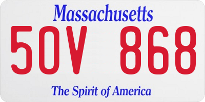 MA license plate 5OV868