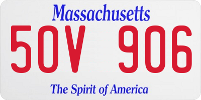 MA license plate 5OV906