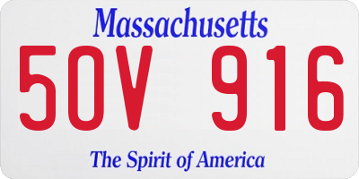 MA license plate 5OV916