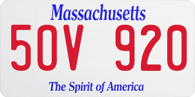 MA license plate 5OV920