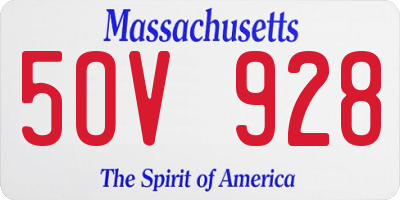 MA license plate 5OV928