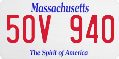 MA license plate 5OV940