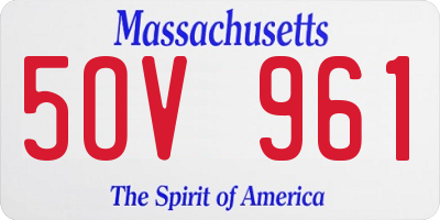 MA license plate 5OV961