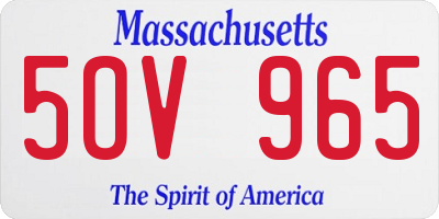 MA license plate 5OV965