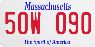 MA license plate 5OW090