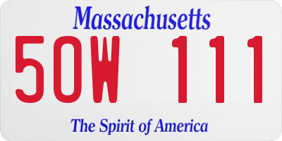 MA license plate 5OW111