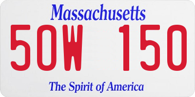 MA license plate 5OW150