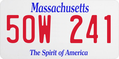 MA license plate 5OW241