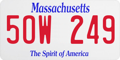 MA license plate 5OW249