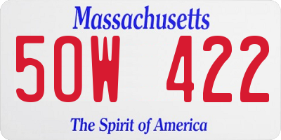 MA license plate 5OW422