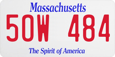 MA license plate 5OW484