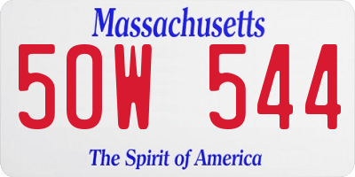 MA license plate 5OW544