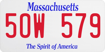 MA license plate 5OW579