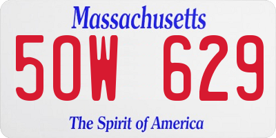 MA license plate 5OW629
