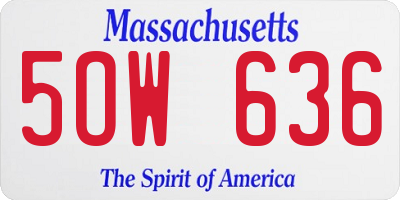 MA license plate 5OW636