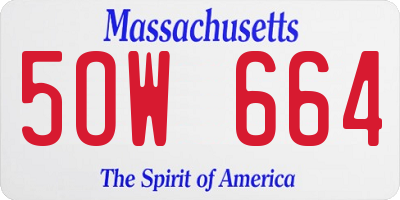 MA license plate 5OW664