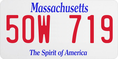 MA license plate 5OW719