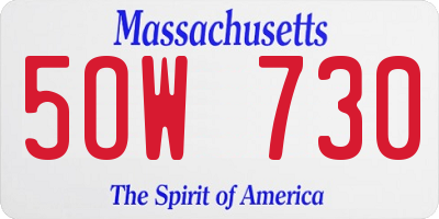 MA license plate 5OW730