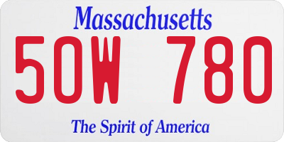 MA license plate 5OW780