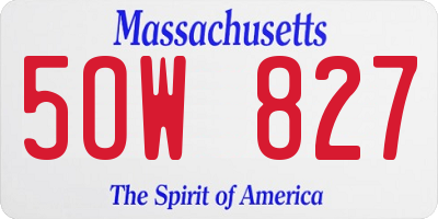 MA license plate 5OW827