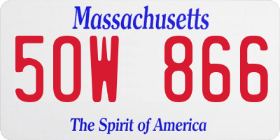 MA license plate 5OW866