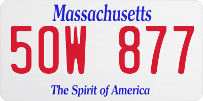 MA license plate 5OW877