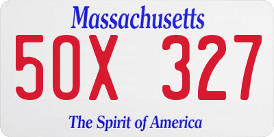MA license plate 5OX327