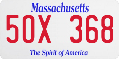 MA license plate 5OX368