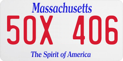 MA license plate 5OX406