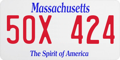 MA license plate 5OX424