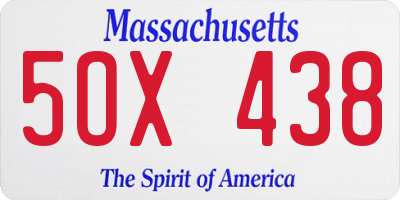 MA license plate 5OX438