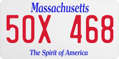 MA license plate 5OX468