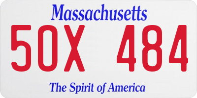 MA license plate 5OX484