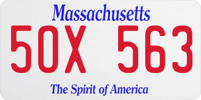 MA license plate 5OX563
