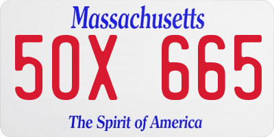 MA license plate 5OX665