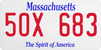 MA license plate 5OX683