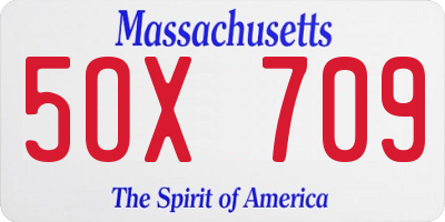 MA license plate 5OX709