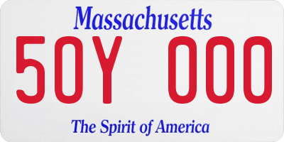 MA license plate 5OY000