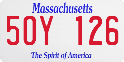 MA license plate 5OY126