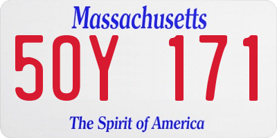 MA license plate 5OY171