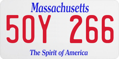 MA license plate 5OY266