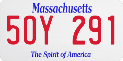 MA license plate 5OY291