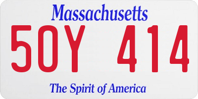 MA license plate 5OY414