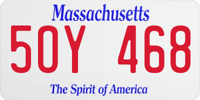 MA license plate 5OY468
